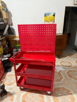 Xe đẩy 3 ngăn bảng dụng cụ và khay