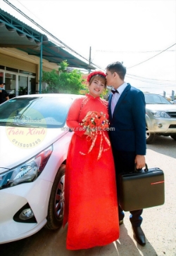 Thuê áo dài cưới bigsize tròn xinh tỏa sáng