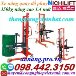 Xe nâng quay đổ phuy 350kg nâng cao 1.4 mét cot-0.35 nichilift