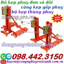 Bộ kẹp gắp thùng phuy đơn 1 thùng phuy và đôi 2 thùng phuy