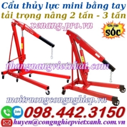 Cẩu thủy lực mini bằng tay 2 tấn - cẩu mốc động cơ 3 tấn sale giá cực sốc