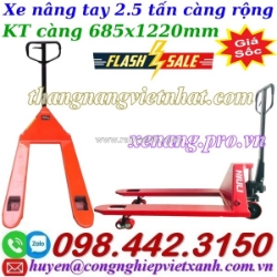 Xe nâng tay thấp 2.5 tấn càng rộng 685x1220mm