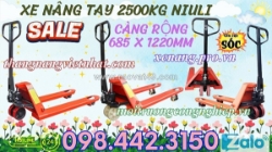 Xe nâng tay 2.5 tấn càng rộng ac25m niuli