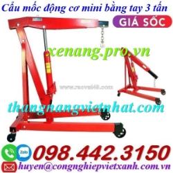 Cẩu mốc động cơ bằng tay 3 tấn - cẩu thủy lực mini bằng tay 3 tấn