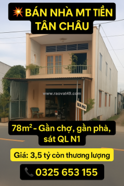 Bán nhà mặt phố.nha 1 trệt 1 lâu.duong lớn thuận lợi cho việc kinh doanh.gia 3 tỷ 500 tr còn thương lượng