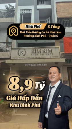 ✨ nhà đẹp mặt tiền cư xá phú lâm d – 5 tầng – giá 8,9 tỷ tìm nhà phố