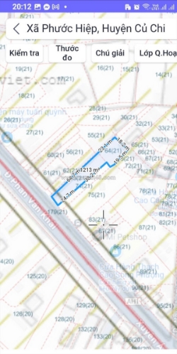 Kèo thơm 1212m2 mặt tiền quốc lộ 22 phước thạnh củ chi hồ chí minh có 12 tỷ x