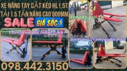 Xe nâng tay cắt kéo 1.5 tấn nâng cao 800mm hl1.5t - xả kho giá cực sốc