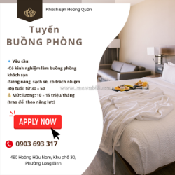 Tuyển nhân viên dọn phòng long bình