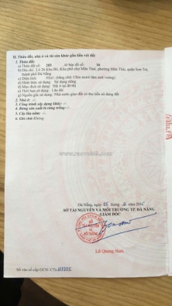 Chính chủ bán nhà diện tích 95 m2 tại tân thái 9 - sơn trà - đà nẵng.cách biển: 300m.