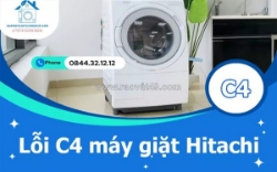 Lỗi c4 máy giặt hitachi có nguy hiểm không? cách sửa chi tiết