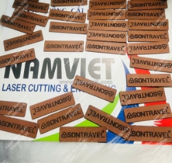 Gia công sản xuất tem da simili - khắc laser logo theo yêu cầu