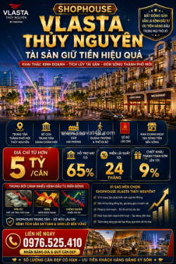 Nhà phố thương mại vlasta thủy nguyên - giá tốt nhất tháng này