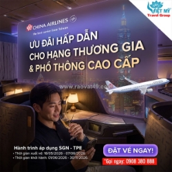 Ưu đãi đến 15% vé china airlines đi đài bắc năm 2026
