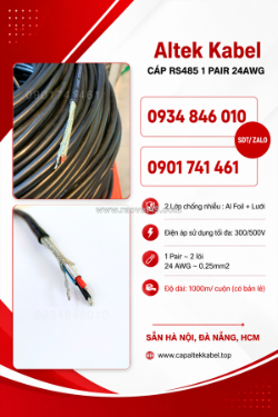 Giá cáp rs485 1 pair 24awg altek kabel chính hãng