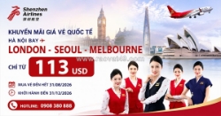 Săn vé quốc tế shenzhen airlines từ 113 usd, bay đến cuối năm